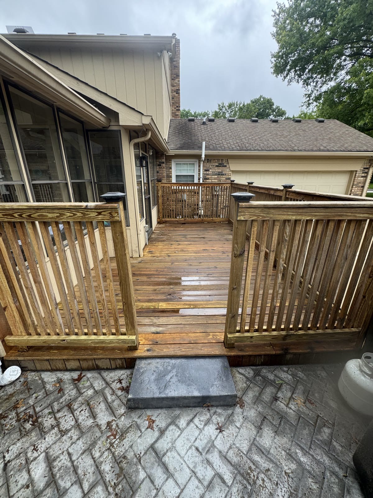 Restored wood deck and patio
