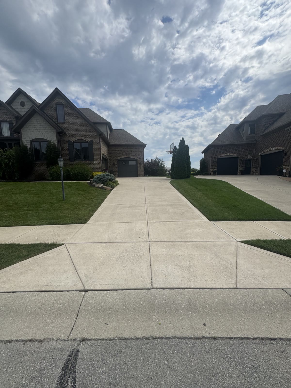 Home entrance with fresh landscaping